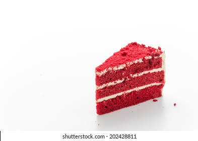 Red Velvet Cake Isolated On White Background