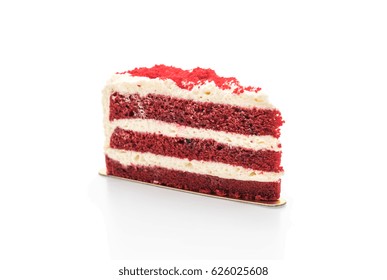 Red Velvet Cake Isolated On White Background