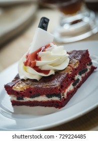 Red Velvet Cookie & Cream Brownie Halloween Dessert