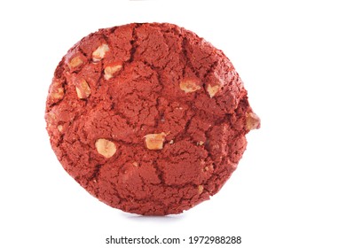 Red Velvet Cookie Isolated On A White Background