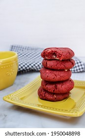 Red Velvet Cookie With White Chocolate Chips