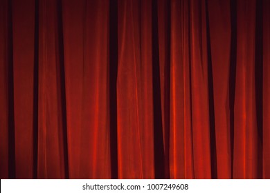 Red Velvet Curtain Background Photo Texture Stock Photo 1007249608