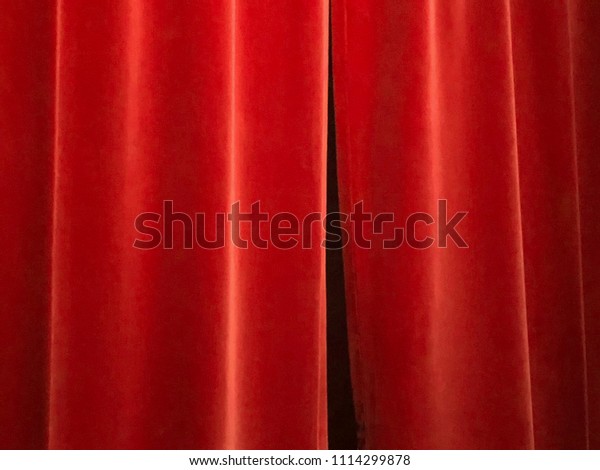 Red Velvet Drapes Black Gap Stock Photo Edit Now 1114299878