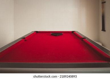 Red Velvet Empty Pool Table