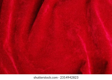 Red velvet fabric texture used as background. red fabric background of soft and smooth textile material. There is space for text.	 - Shutterstock ID 2314942823