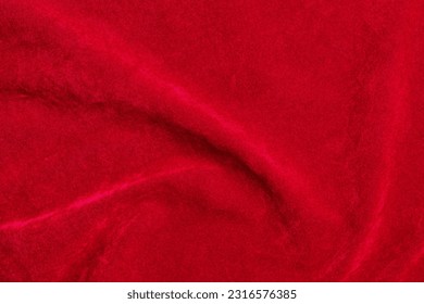 Red velvet fabric texture used as background. red fabric background of soft and smooth textile material. There is space for text.	 - Shutterstock ID 2316576385