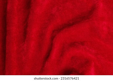 Red velvet fabric texture used as background. red fabric background of soft and smooth textile material. There is space for text.	 - Shutterstock ID 2316576421