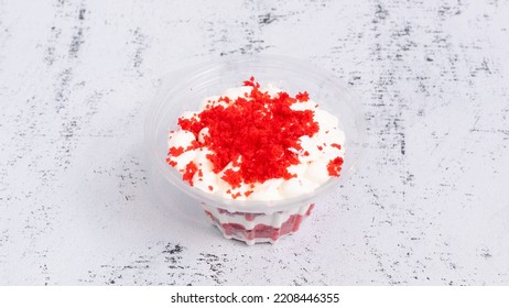 Red Velvet Ice Cream Isolated On White