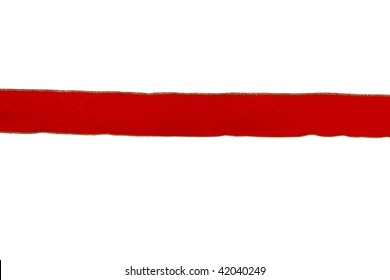 Red Velvet  Ribbon Isolated On White