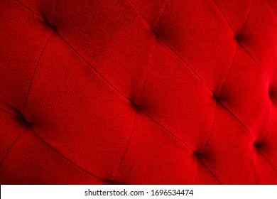 The Red Velvet Surface Of The Cushion For Background