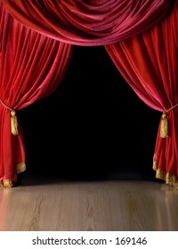 Red Velvet Theater Curtains