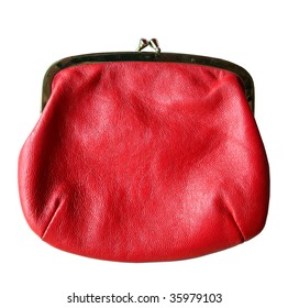 Red Vintage Change Purse Isolated