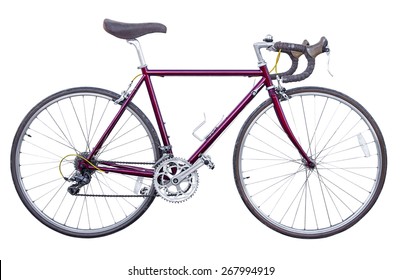 Red Vintage Road Bike Isolated