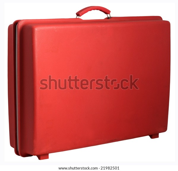 red vintage suitcase