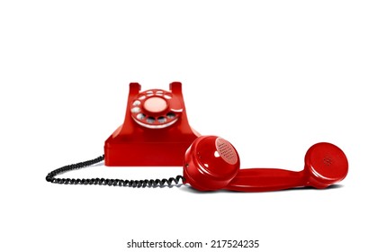 Red Vintage Telephone Receiver Stock Photo 217524235 | Shutterstock