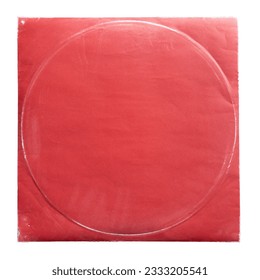 Tapa del álbum de discos de vinilo rojo vintage sobre fondo blanco con ruta de recorte