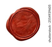 Red vintage wax seal stamp on white background with clipping path