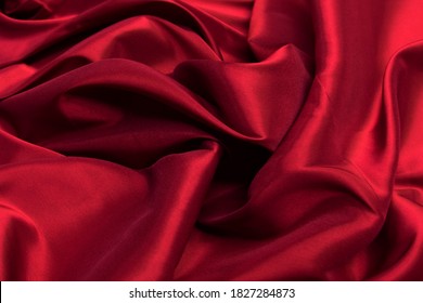 Red Viscose (rayon) Fabric Background.