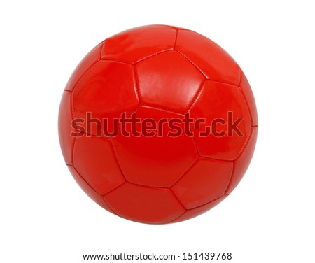 Red volleyball ball isolated on white background