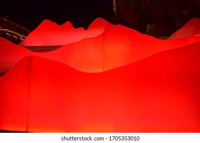 a red wall background light