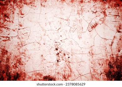 Red wall scratches which can be used as a horror background. Old shabby blood paint and plaster cracks