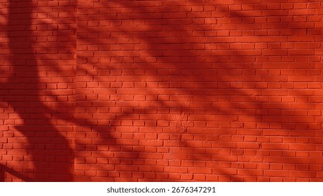 Red wall under light and shadow