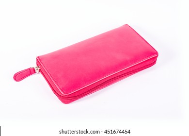 Red Wallet Isolated On The White Background 