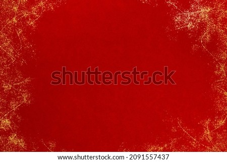 Red washi paper with gold splashes on a Japanese background.