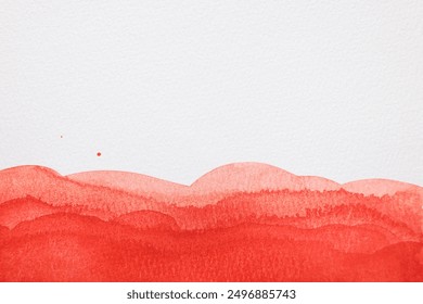 Red watercolor painting on white paper, top view. Space for text - Powered by Shutterstock