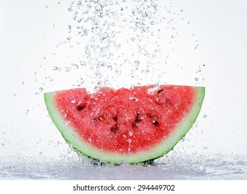 Red Watermelon With Splash Of Water