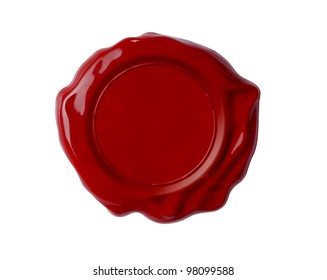 Red wax seal or signet isolated on white - Shutterstock ID 98099588