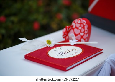 Red Wedding Guest Book