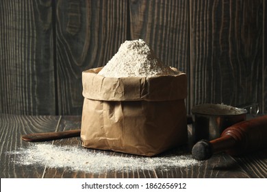 Red Wheat Flour Or Lal Atta In Brown Bag