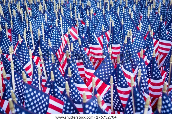 Red White Blue American Flags Grouped Stock Photo Edit Now 276732704