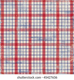 Red White Blue Plaid Fabric