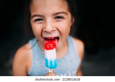 Red White And Blue Summer Bomb Pop With Child