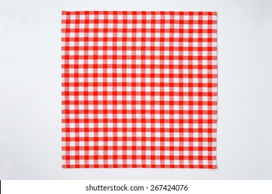 red and white checkered napkin on white background - Powered by Shutterstock