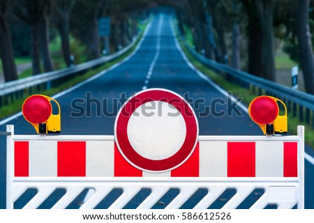 Similar – Image, Stock Photo road block Roadblock