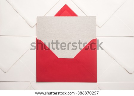 Red and white envelopes 