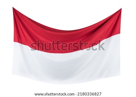 The red and white flag of Indonesian flag isolated over white background
