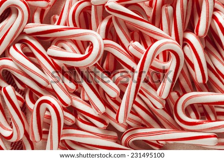 Red and White Mini Candy Canes for Christmas