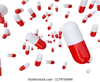 Red And Whitw Capsule Stock Photos Images Photography