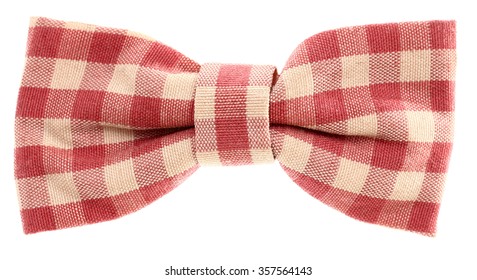 Red White Plaid Hair Bow Tie Vintage