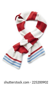 Red And White Scarf On White Background