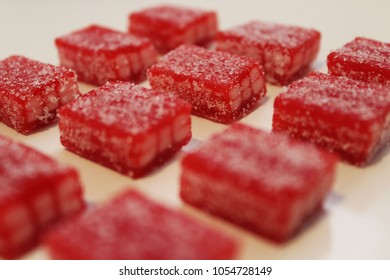 Red And White Square Gummy Candies I