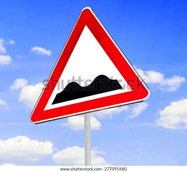 Red White Triangular Warning Road Sign Stock Photo Edit Now 277095680