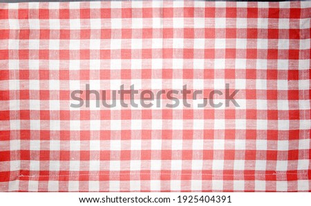 Red and white vintage background, tablecloth for design and with space for text for menu