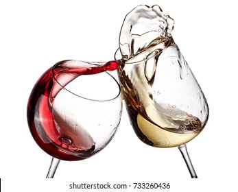 red and white wine toast