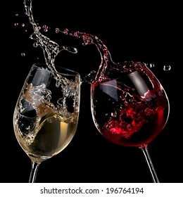 Red And White Wine Splash