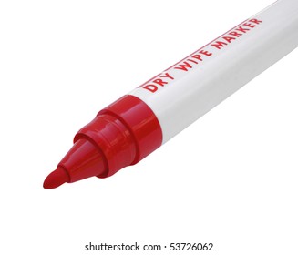 Red Whiteboard Marker, Isolated Against Background